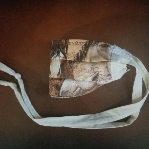 Adult Face Masks - Wild Horses on Brown - Filter Pocket - Roomy - Breathable - Picture 5 of 6